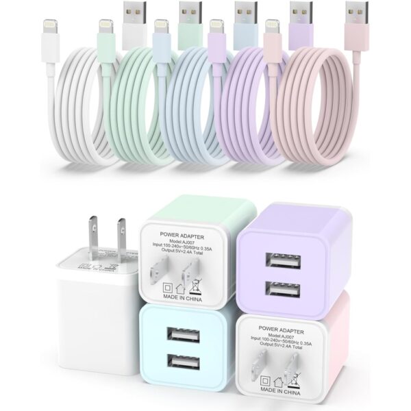 5Pack iPhone Charger [Apple MFi Certified]